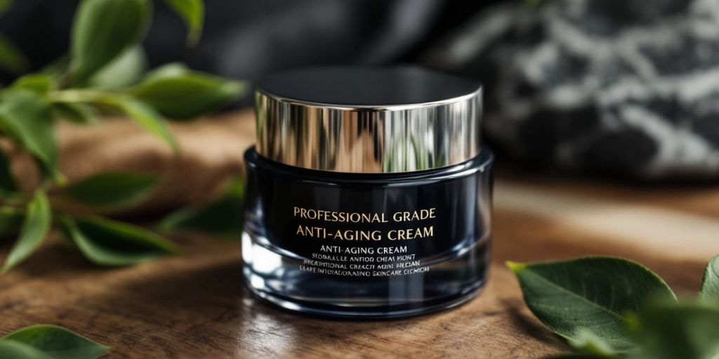 Men's anti-aging cream in a stylish jar.