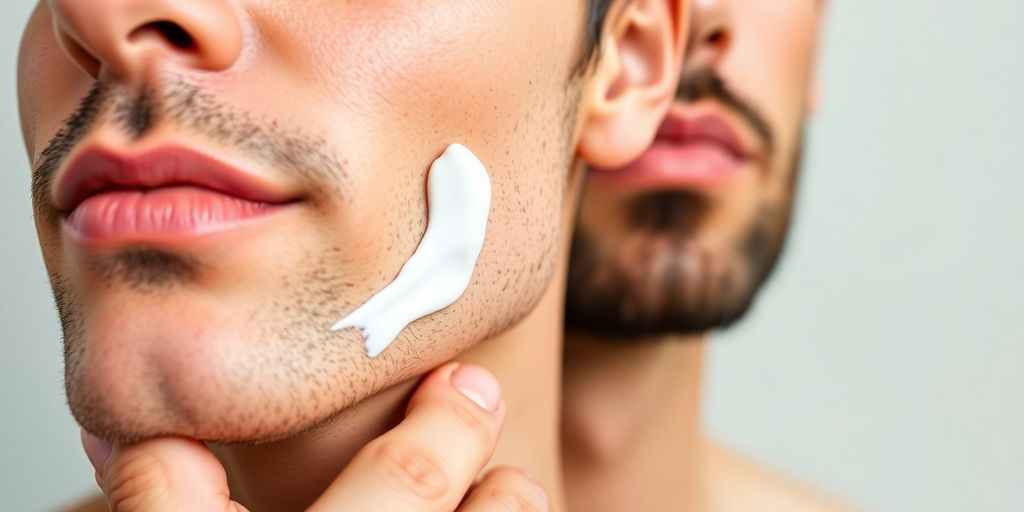 Man applying face cream for revitalized, youthful skin.