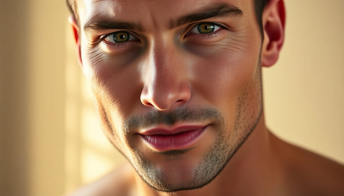Athletic man with perfect skin after skincare routine.